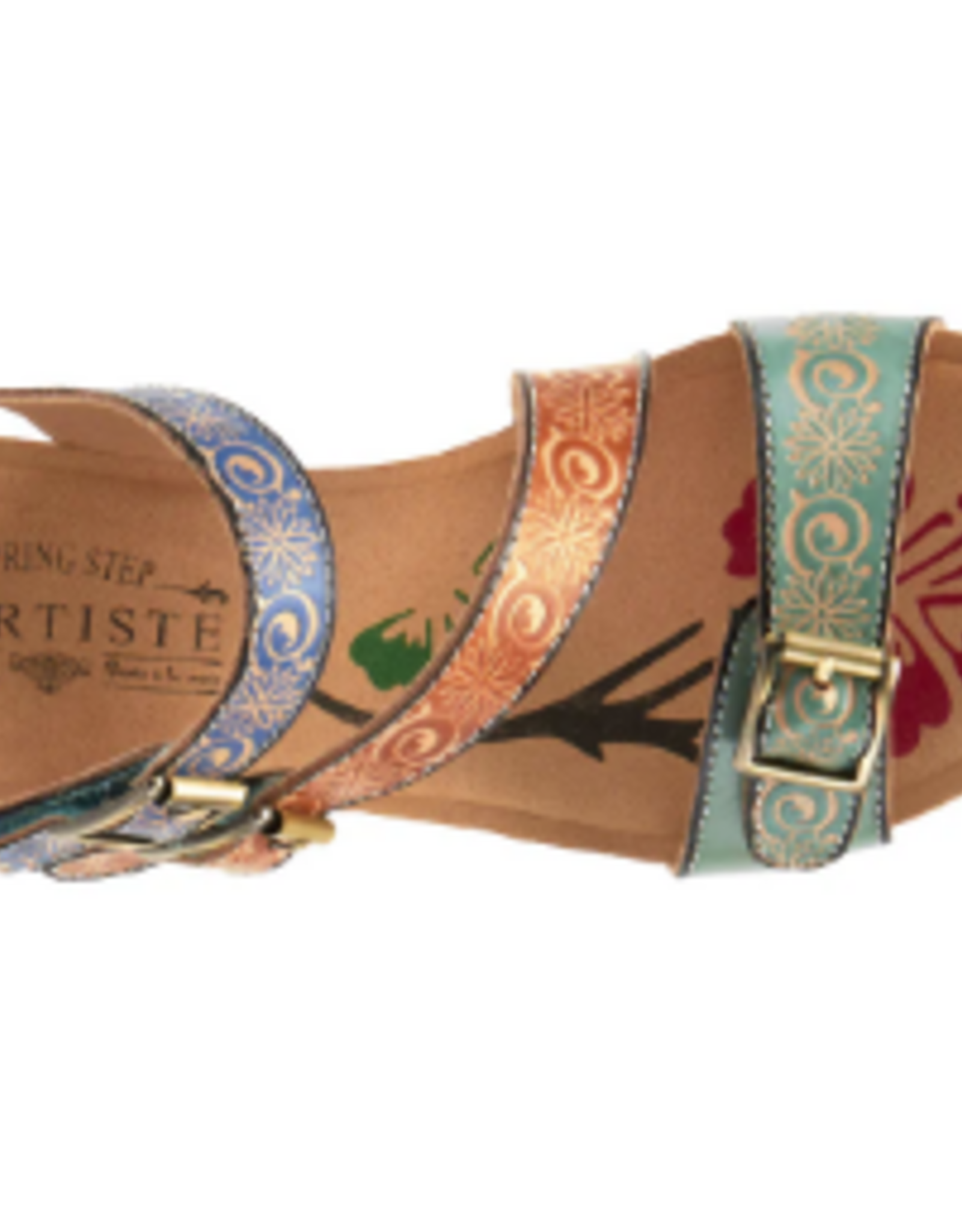 L' Artiste L' Artiste Tanja Red Multi  Ankle Strap Platform Sandal