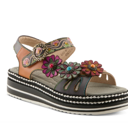 L' Artiste L' Artiste Laga  Navy Multi Sling Back Sandal