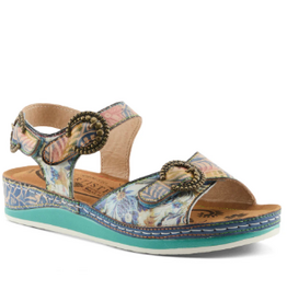 L' Artiste L' Artiste OffTrak  Multi Color Velcro Closure Sandal