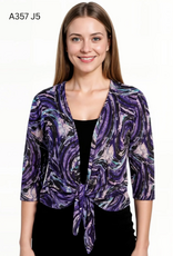 Creations Creation Purple Mesh  3/4 Sleeve  Shrug