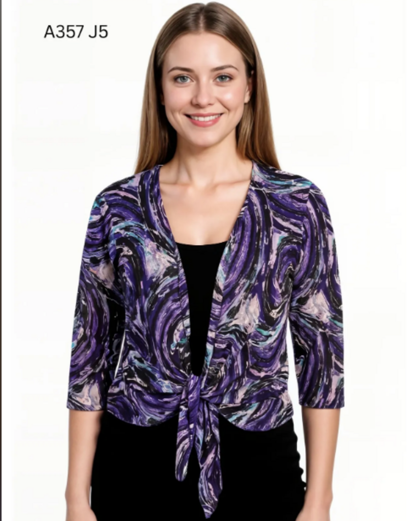 Creations Creation Purple Mesh  3/4 Sleeve  Shrug