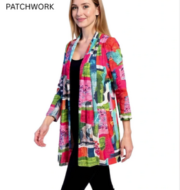 Creations Creation Patchwork Multi Color 3/4 Sleeve mid Length  Shrug