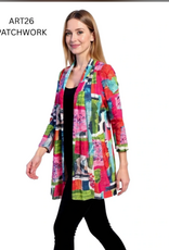 Creations Creation Patchwork Multi Color 3/4 Sleeve mid Length  Shrug