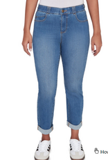 Ruby Rd Ruby Road Light Indigo Denim Girlfriend Cuffed Straight Leg
