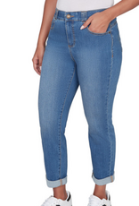 Ruby Rd Ruby Road Light Indigo Denim Girlfriend Cuffed Straight Leg