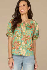 Democracy Democracy Sea Glass Smock Neck S/S Petite Top