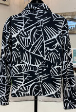 Trisha Tyler Trisha Tyler BLK/WHT Palms Zip Up French Terry Cardigan