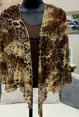 Creations Creation  Animal Print Mesh  3/4 Sleeve  Shrug