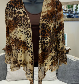 Creations Creation Animal Print Mesh  3/4 Sleeve  Shrug