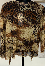 Creations Creation  Animal Print Mesh  3/4 Sleeve  Shrug