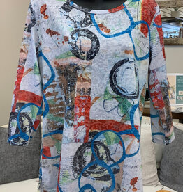 Creations Creation Don't Break The Chain White 3/4 Sleeve Top