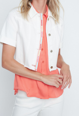 Renuar Renuar  R3933D White Denim  S/S Cropped Jean Jacket