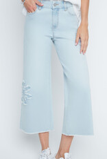 Renuar Renuar R11057D Bleach Wash  Denim Flare Capri