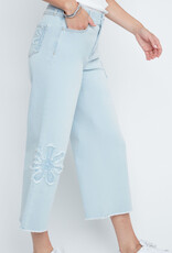 Renuar Renuar R11057D Bleach Wash  Denim Flare Capri