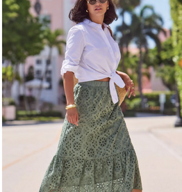 Tribal Tribal Moss Eyelet Pull On Skirt