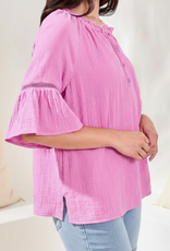 Tribal Tribal Orchid Glow  Raglan 3/4 Sleeve Top