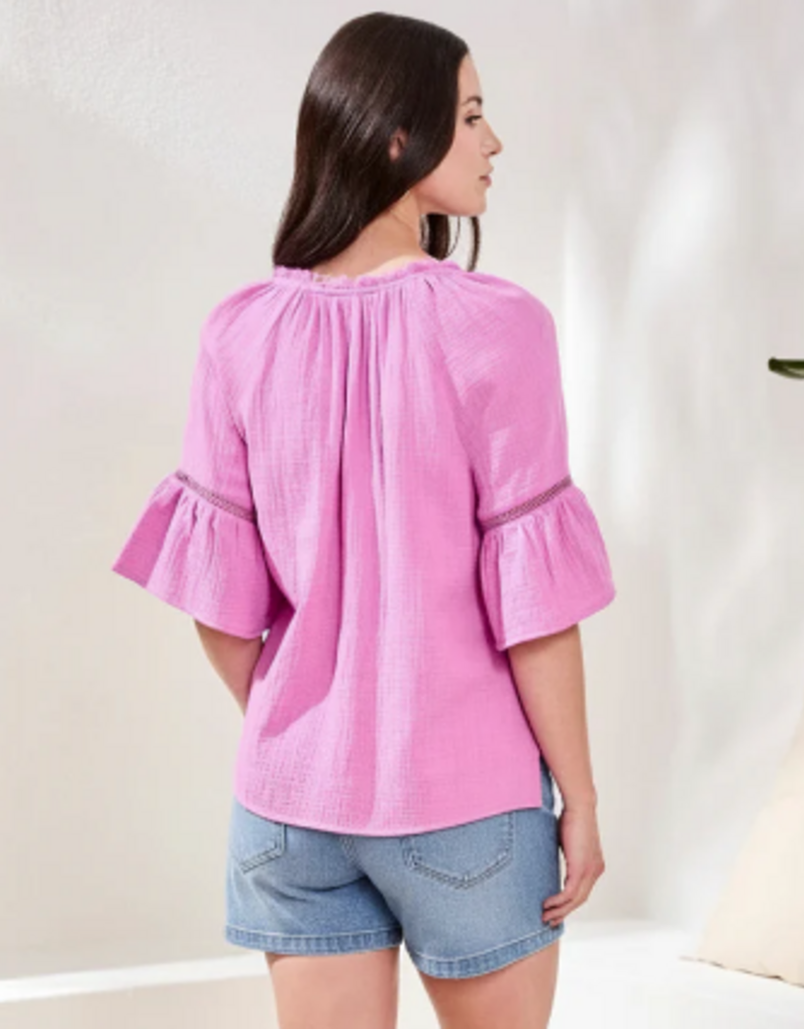 Tribal Tribal Orchid Glow  Raglan 3/4 Sleeve Top