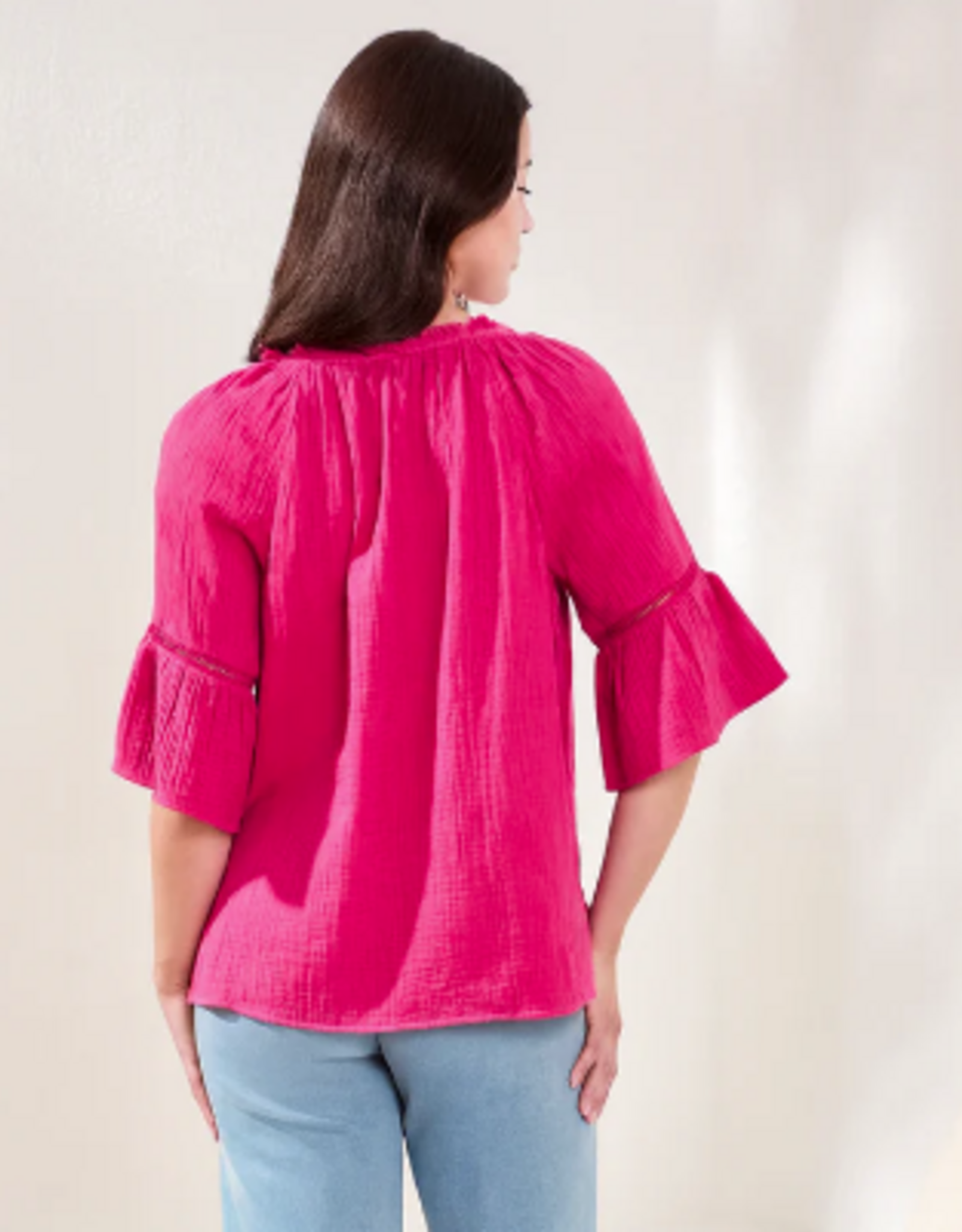 Tribal Tribal Gardenia Raglan 3/4 Sleeve Top