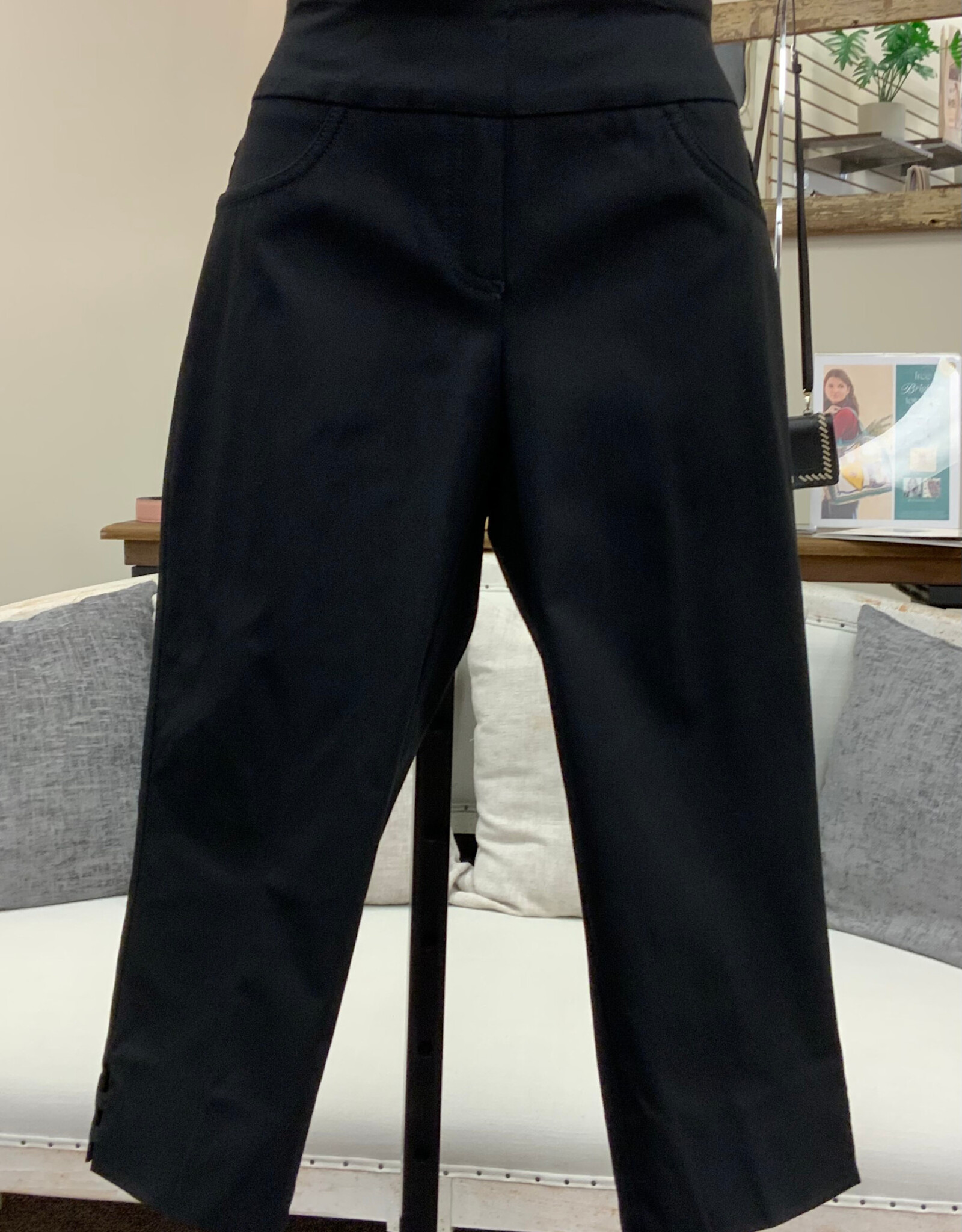 Ruby Rd Ruby Road Black Solar  Millenium Tech Ladder Hem  Petite Capri