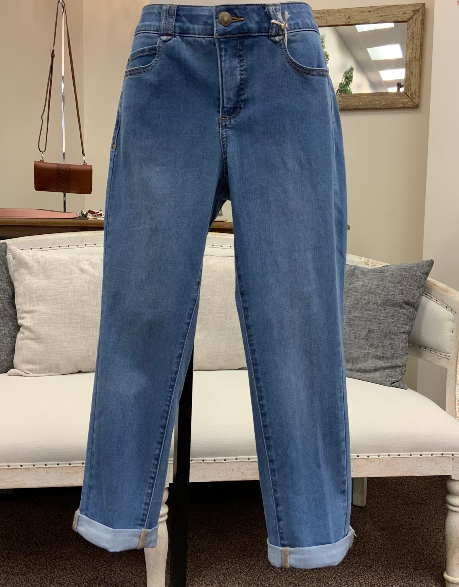 Ruby Rd Ruby Road Girlfriend Light Indigo Straight Leg Petite Jean