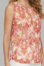 Ethyl Ethyl Multi Color Printed Round Neck Sleeveless Top
