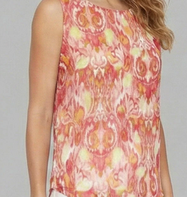 Ethyl Ethyl Multi Color Printed Round Neck Sleeveless Top