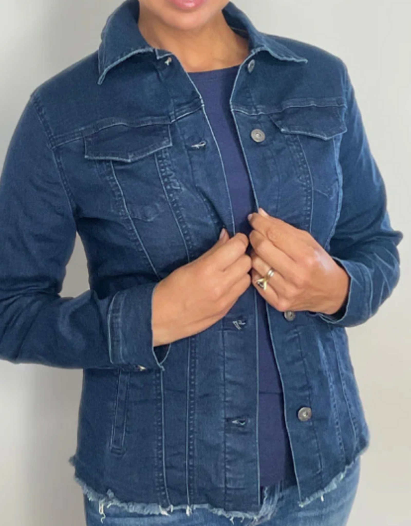 Ethyl Ethyl Dark Blue Denim Button Up L/S Jacket