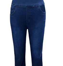 Ethyl Ethyl Blue Denim Pull On Cuff Capri