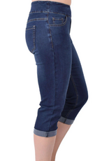 Ethyl Ethyl Blue Denim Pull On Cuff Capri
