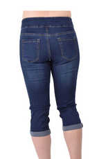 Ethyl Ethyl Blue Denim Pull On Cuff Capri