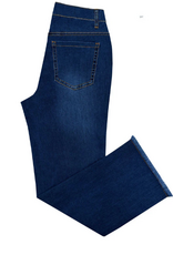 Ethyl Ethyl Blue Denim Fringed Hem Wide Leg Capri