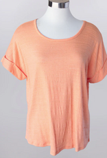 Keren Hart Keren Hart 22009 Tangerine Round Neck  Back Button Detail S/S Top