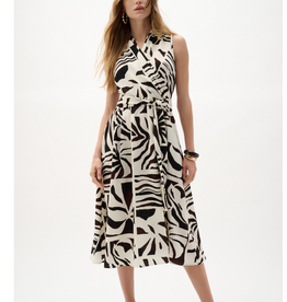 Joseph Ribkoff Joseph Ribkoff Gauze Tropical Print Fit And Flare Wrap Dress