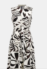 Joseph Ribkoff Joseph Ribkoff Gauze Tropical Print Fit And Flare Wrap Dress