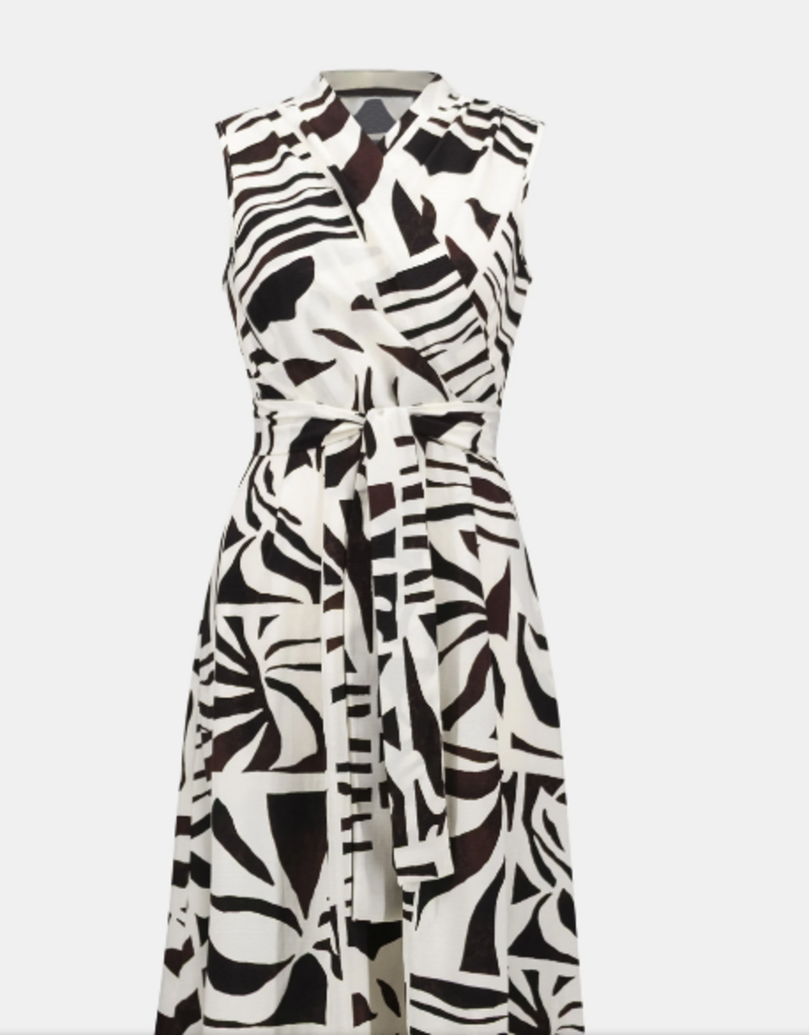 Joseph Ribkoff Joseph Ribkoff Gauze Tropical Print Fit And Flare Wrap Dress