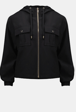 Joseph Ribkoff Joseph Ribkoff Stretch Woven Hooded Boxy Utility Jacket