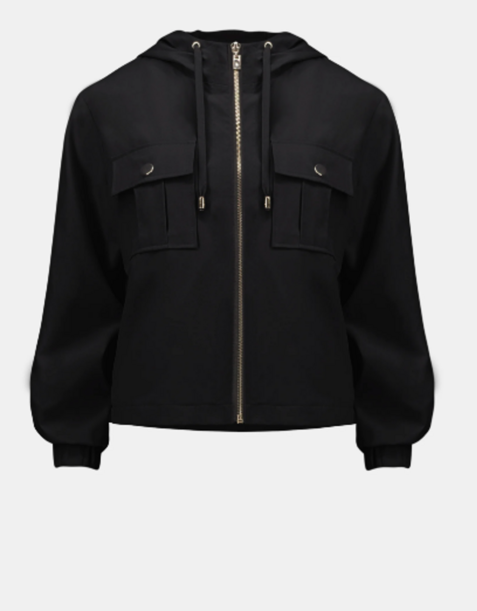 Joseph Ribkoff Joseph Ribkoff Stretch Woven Hooded Boxy Utility Jacket