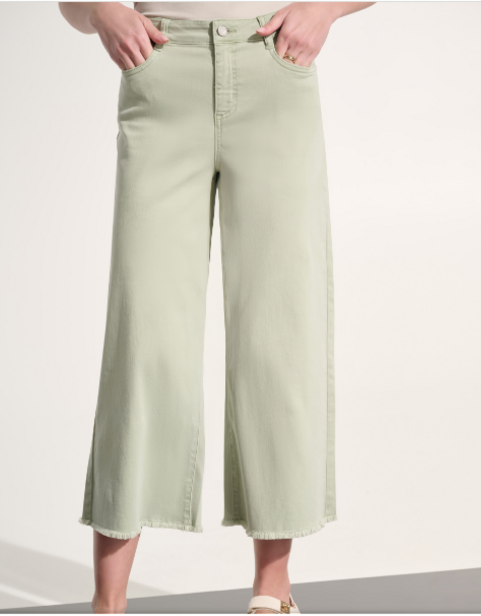 Joseph Ribkoff Joseph Ribkoff Goldie | Featherweave Denim Wide Leg Cropped Jeans