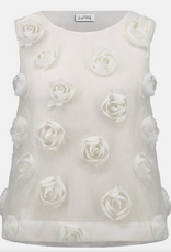 Joseph Ribkoff Joseph Ribkoff Novelty Sleeveless Top With 3D Floral Embroidery