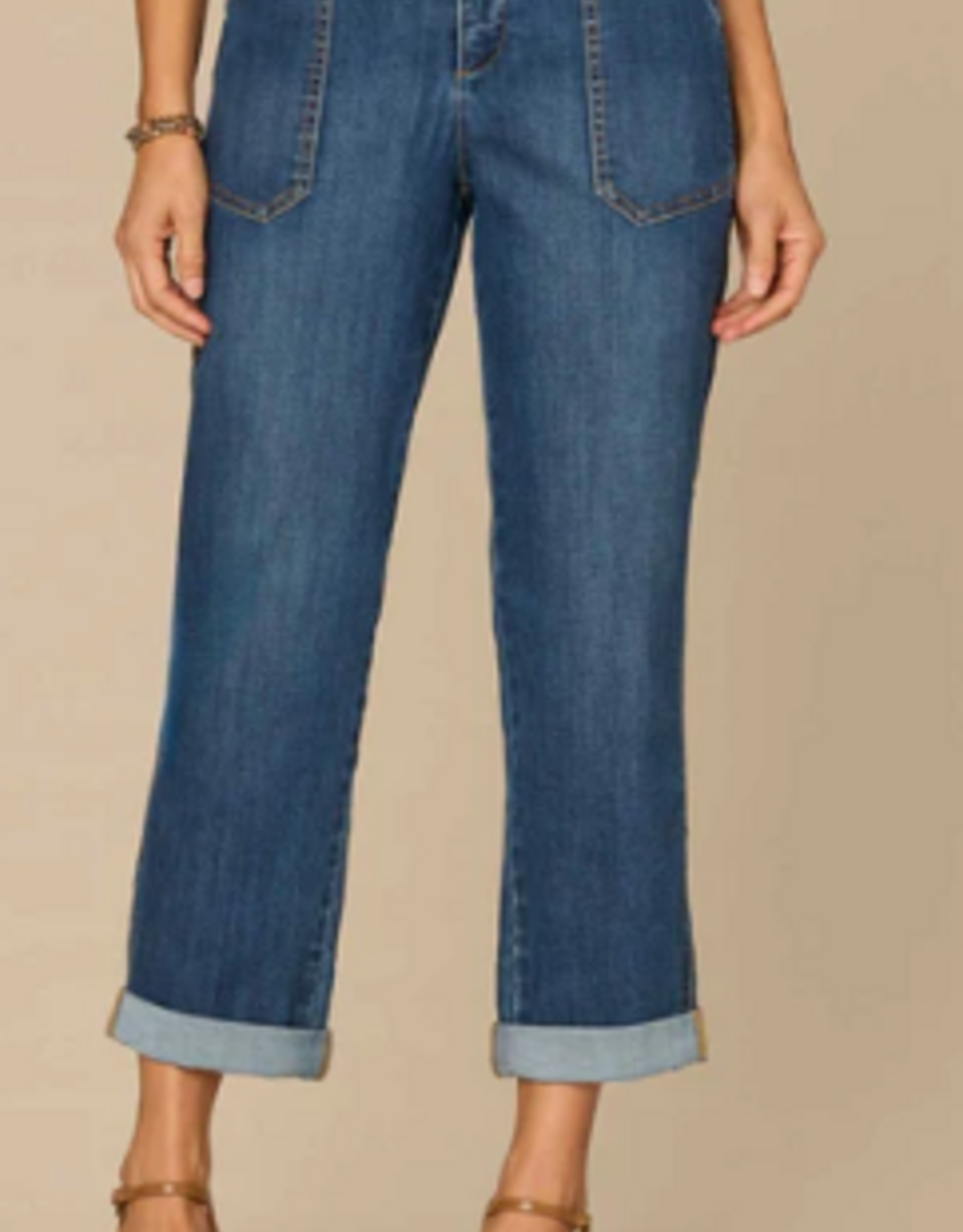 Democracy Democracy High Rise Patch Pocket Roll Cuff Utility Jeans