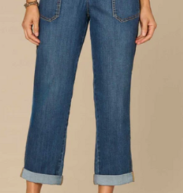 Democracy Democracy High Rise Patch Pocket Roll Cuff Utility Jeans