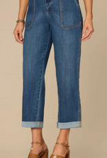 Democracy Democracy High Rise Patch Pocket Roll Cuff Utility Jeans