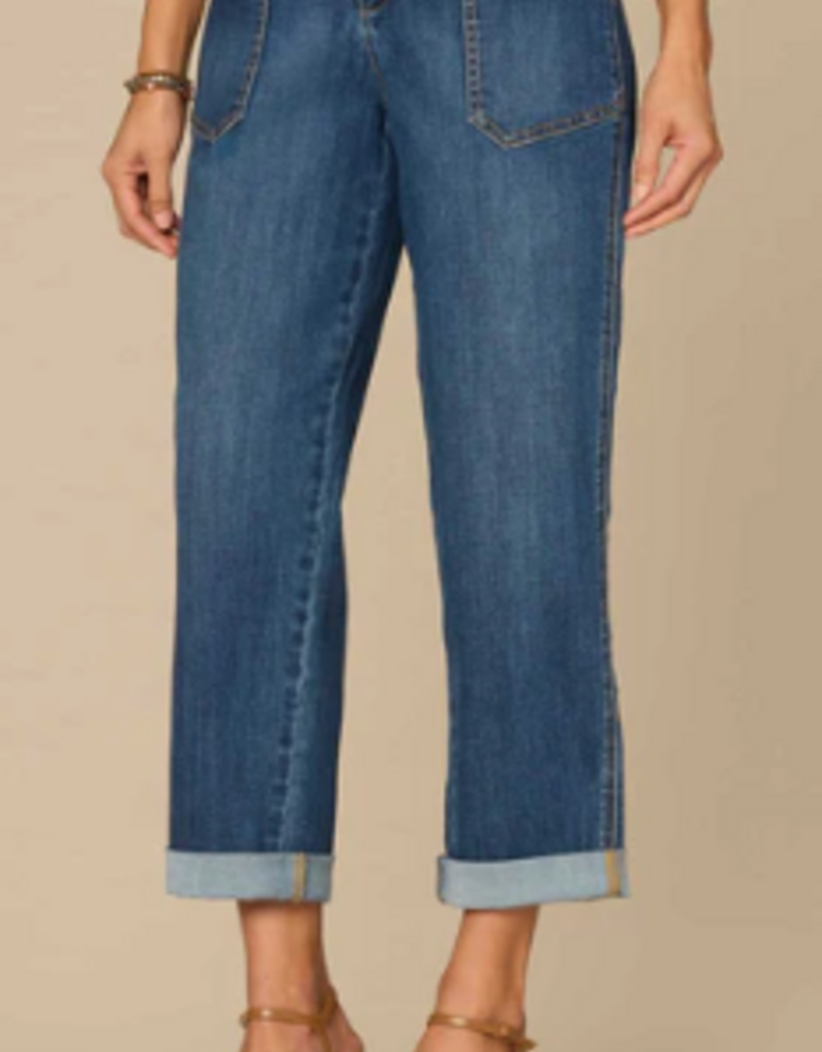 Democracy Democracy High Rise Patch Pocket Roll Cuff Utility Jeans