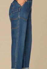 Democracy Democracy High Rise Patch Pocket Roll Cuff Utility Jeans