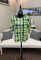 Cotton Lani Cotton Lani  Limade Print  Round Neck 3/4 Sleeve 100% Cotton Top