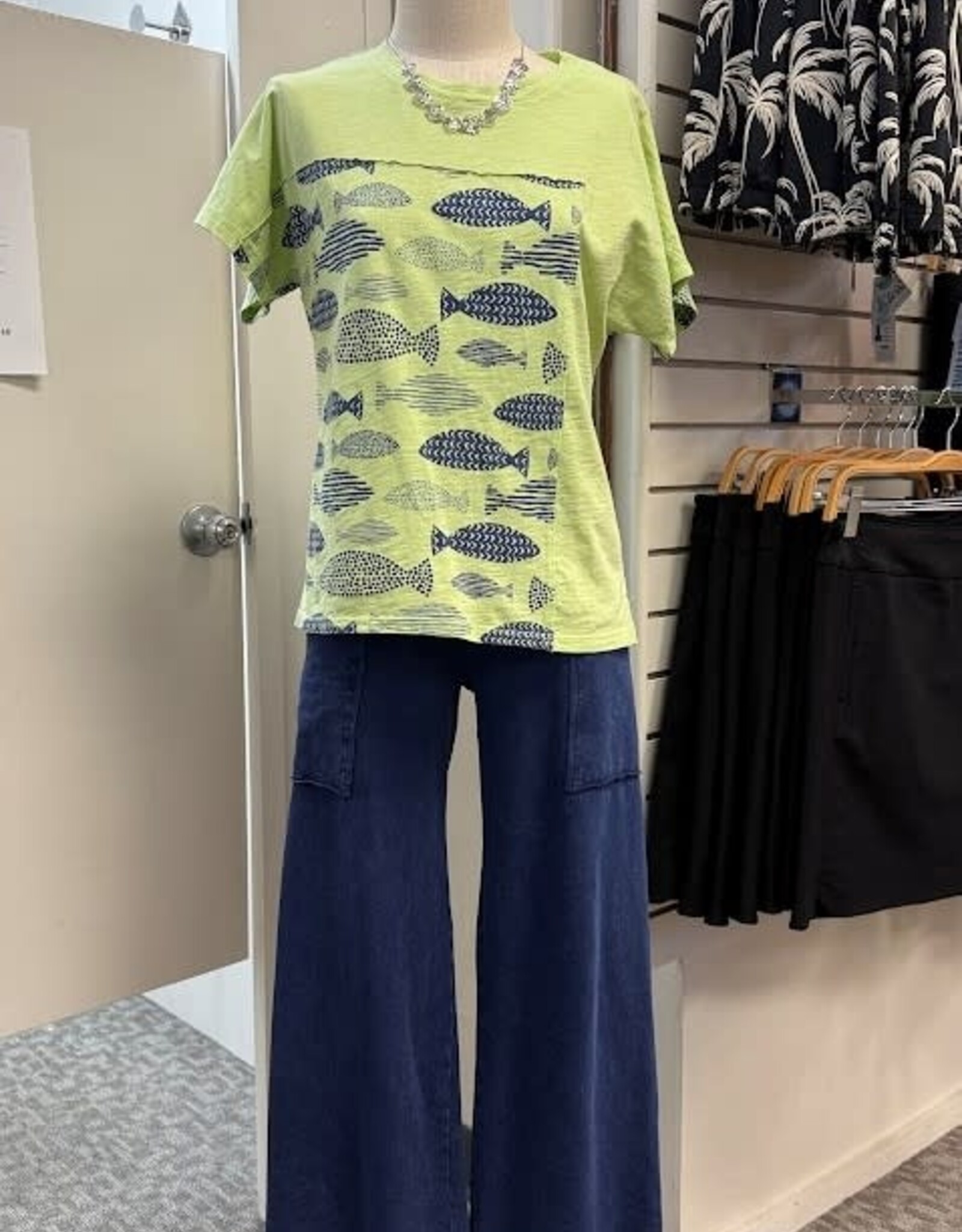 Cotton Lani Cotton Lani  ST410 Indigo Pull On Knit Pant