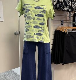 Cotton Lani Cotton Lani Limeade Multi Color Print  Round Neck S/S Top