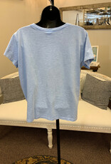 Cotton Lani Cotton Lani Sky Blue Round Neck S/S Graphic Star Top