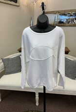 Cotton Lani Cotton Lani White Fish Round Neck L/S 100% Cotton Top