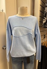 Cotton Lani Cotton Lani Sky Blue Fish Round Neck L/S 100% Cotton Top